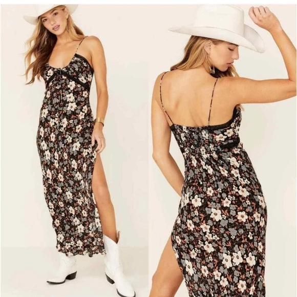 NWT Free People Intimately All I Wanted Maxi Slip Dress with Side Slit - Picture 5 of 9